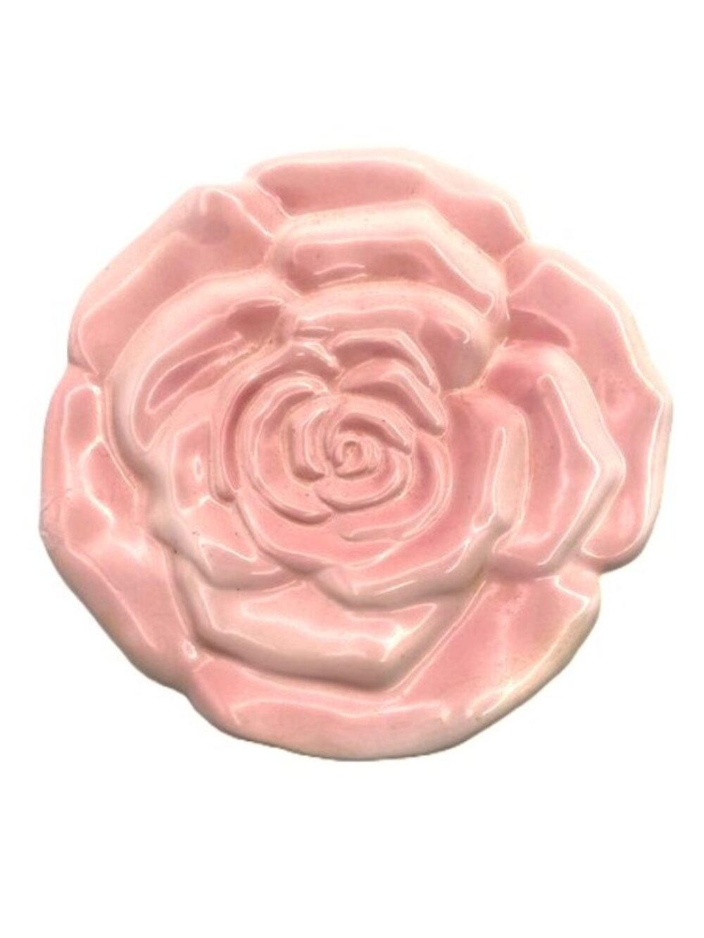 Rose shaped round soft pinkceramic trinket dish jewellery holder catchall